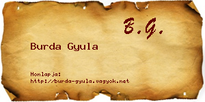 Burda Gyula névjegykártya