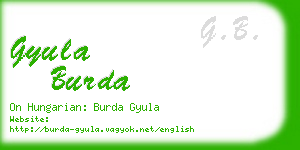 gyula burda business card